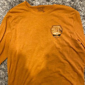 Patagonia long sleeve pull over, large, orange